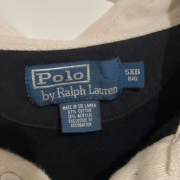 Polo Ralph Lauren Black and Red Striped Rugby Shirt - Picture 2 of 3